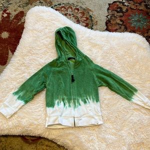 Burt's Bees Kids size 5 years organic cotton hoodie sweatshirt green ombre